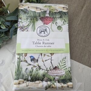 Michel Design Works Botanical Table Runner - Green and White